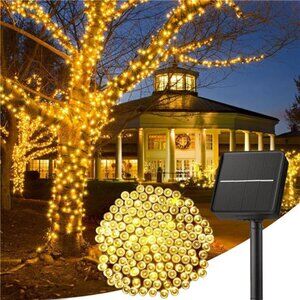 Solar String Lights Outdoor Waterproof 40ft 100 LED Warm White Party Decor